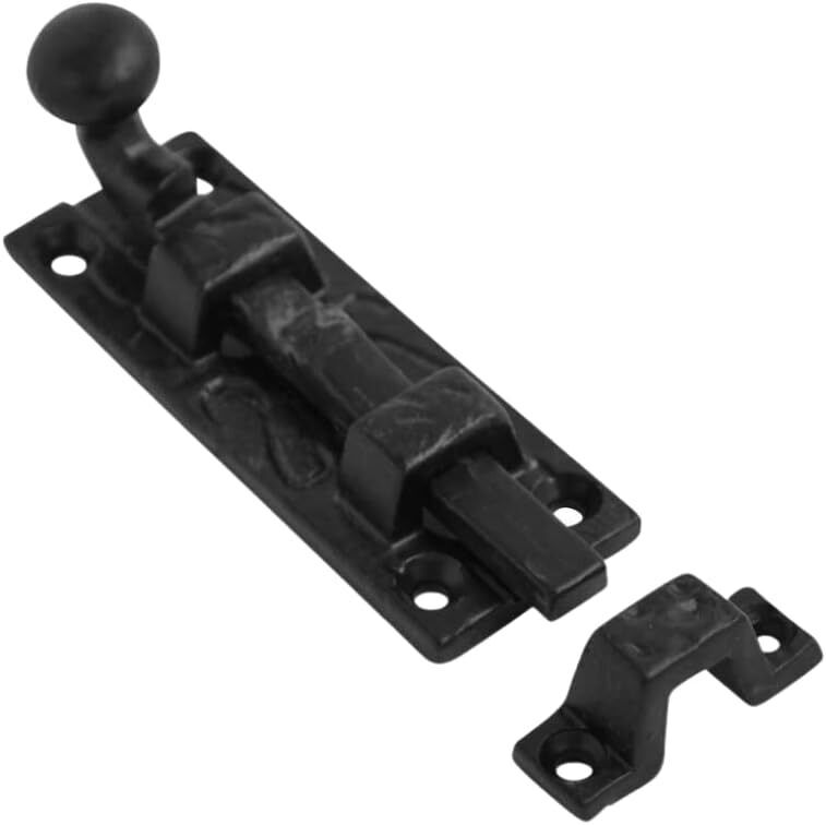 Door Bolt Straight 75mm on Black Antique, Surface Mounted Door Bolt,Sliding Door