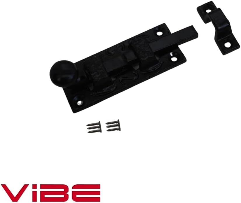 Door Bolt Straight 75mm on Black Antique, Surface Mounted Door Bolt,Sliding Door