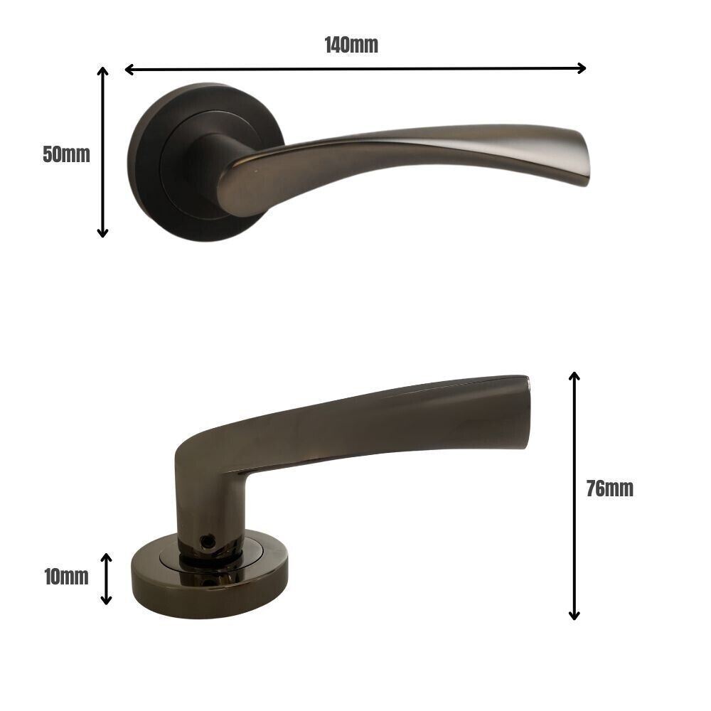Twirl Lever on Rose Door Handle in Gunmetal Finish