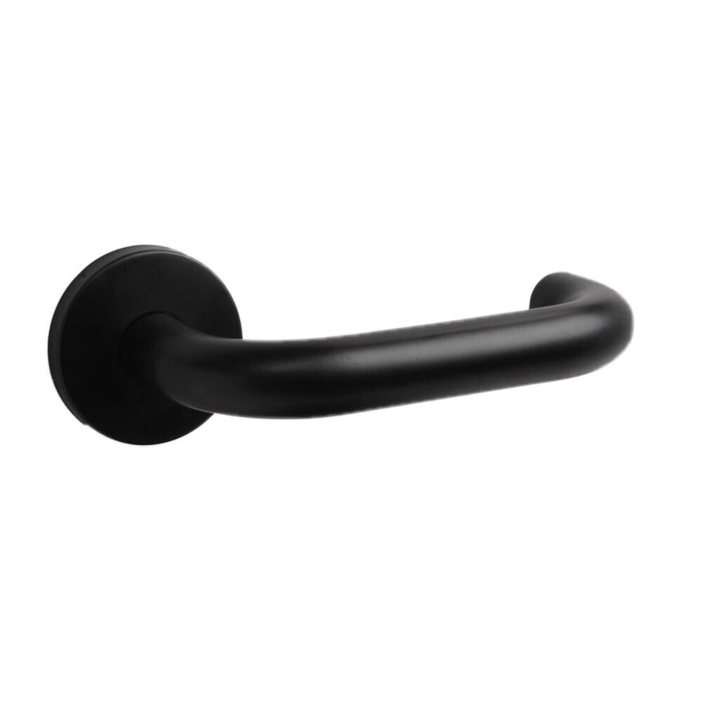 Door Handle on Rose Matt Black Nickel/Gunmetal Door Handle Lever