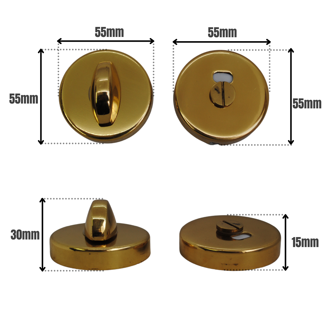 Vibe Bathroom Turn & Release on Brass for Internal Doors
