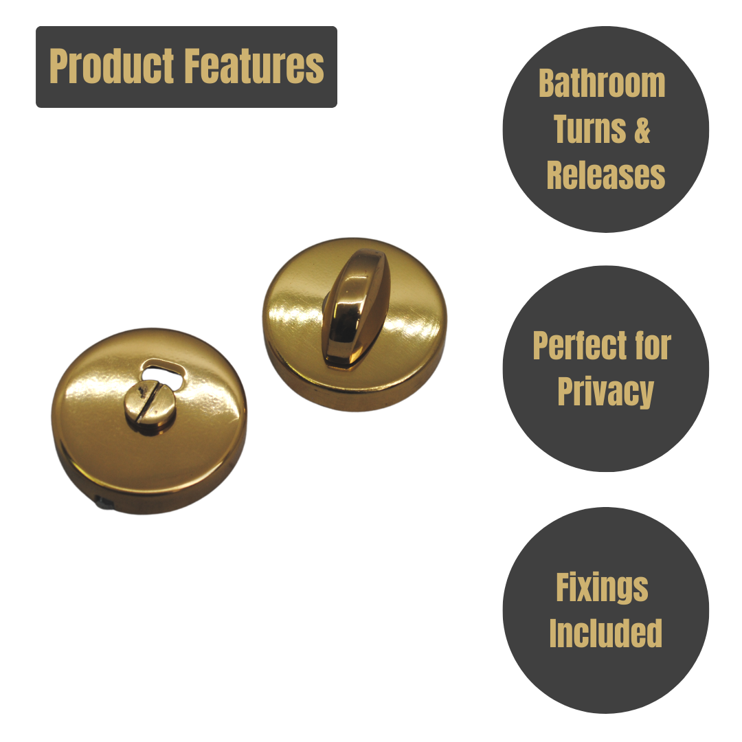 Vibe Bathroom Turn & Release on Brass for Internal Doors