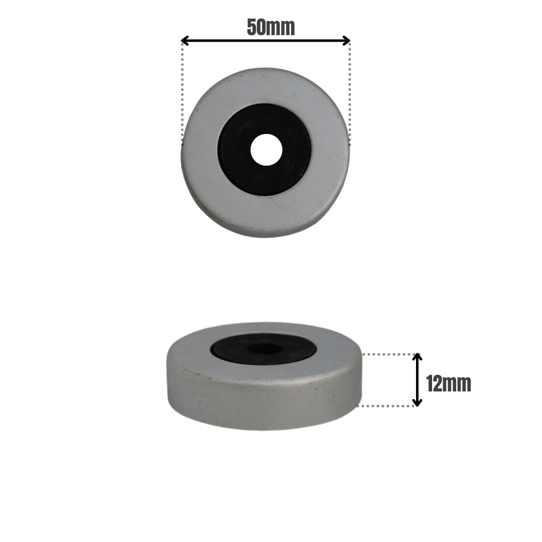Vibe Rose & Cover (Plastic) 50x12mm on Polished Anodised Aluminium for Internal Doors