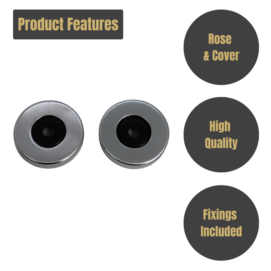 Vibe Rose & Cover (Metal) 50x8mm on Polished Anodised Aluminium for Internal Doors