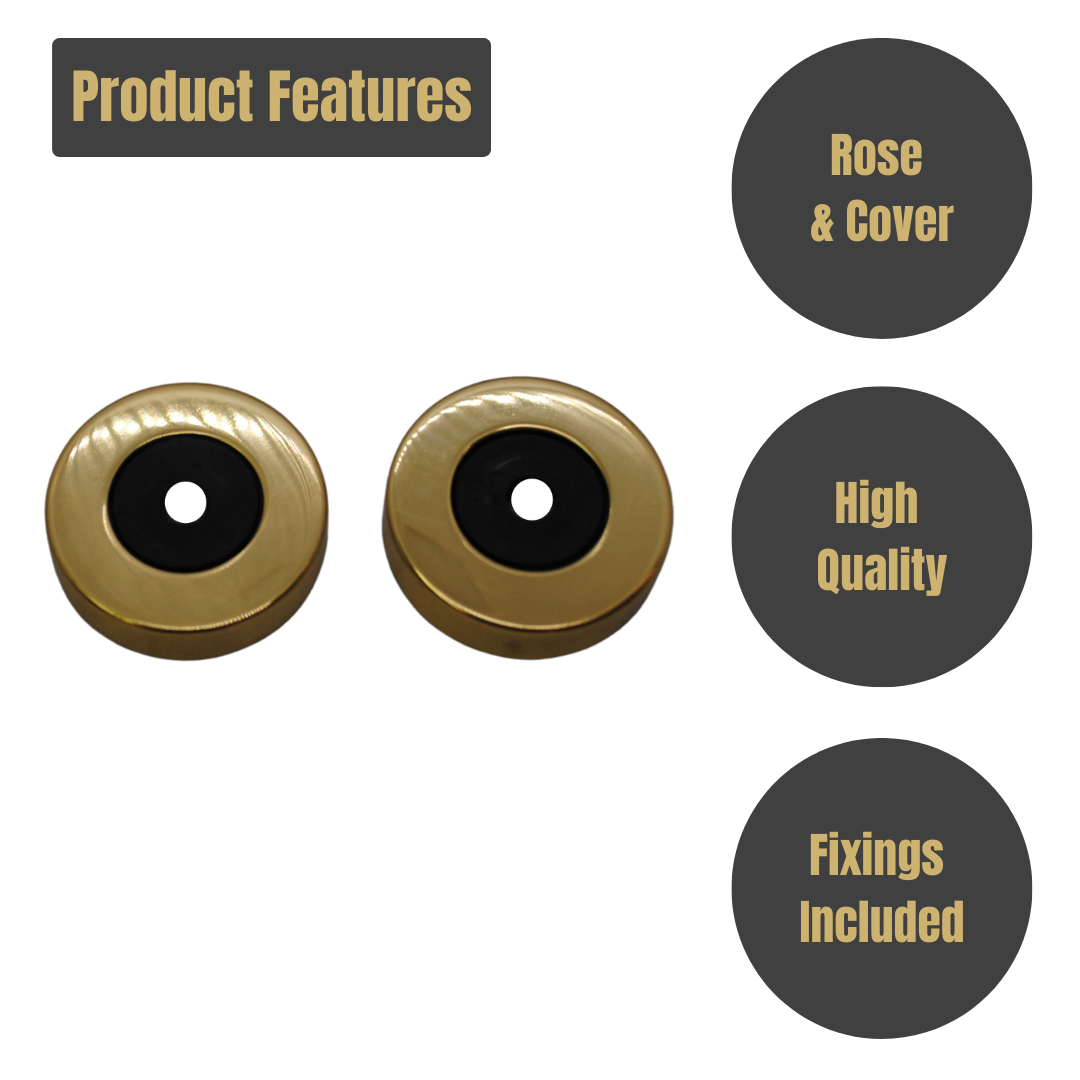 Vibe Rose & Cover 50x12mm on Brass for Internal Doors