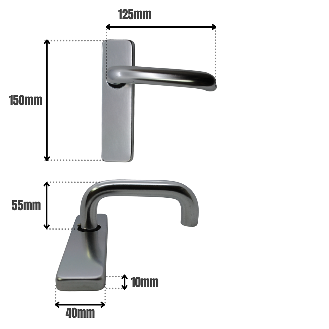 Vibe Round Bar Lever Latch on Polished Anodised Aluminium for Internal Doors