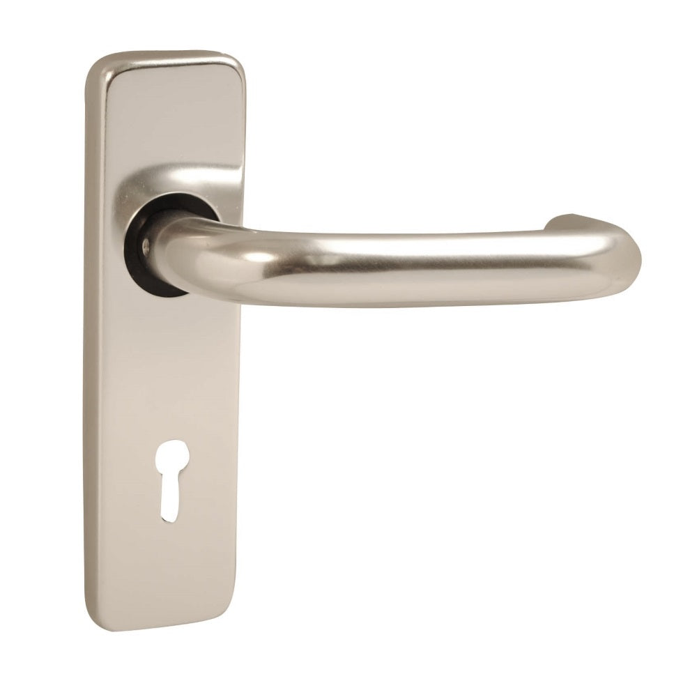 Vibe Round Bar Lever Lock on Satin Anodised Aluminium for Internal Doors