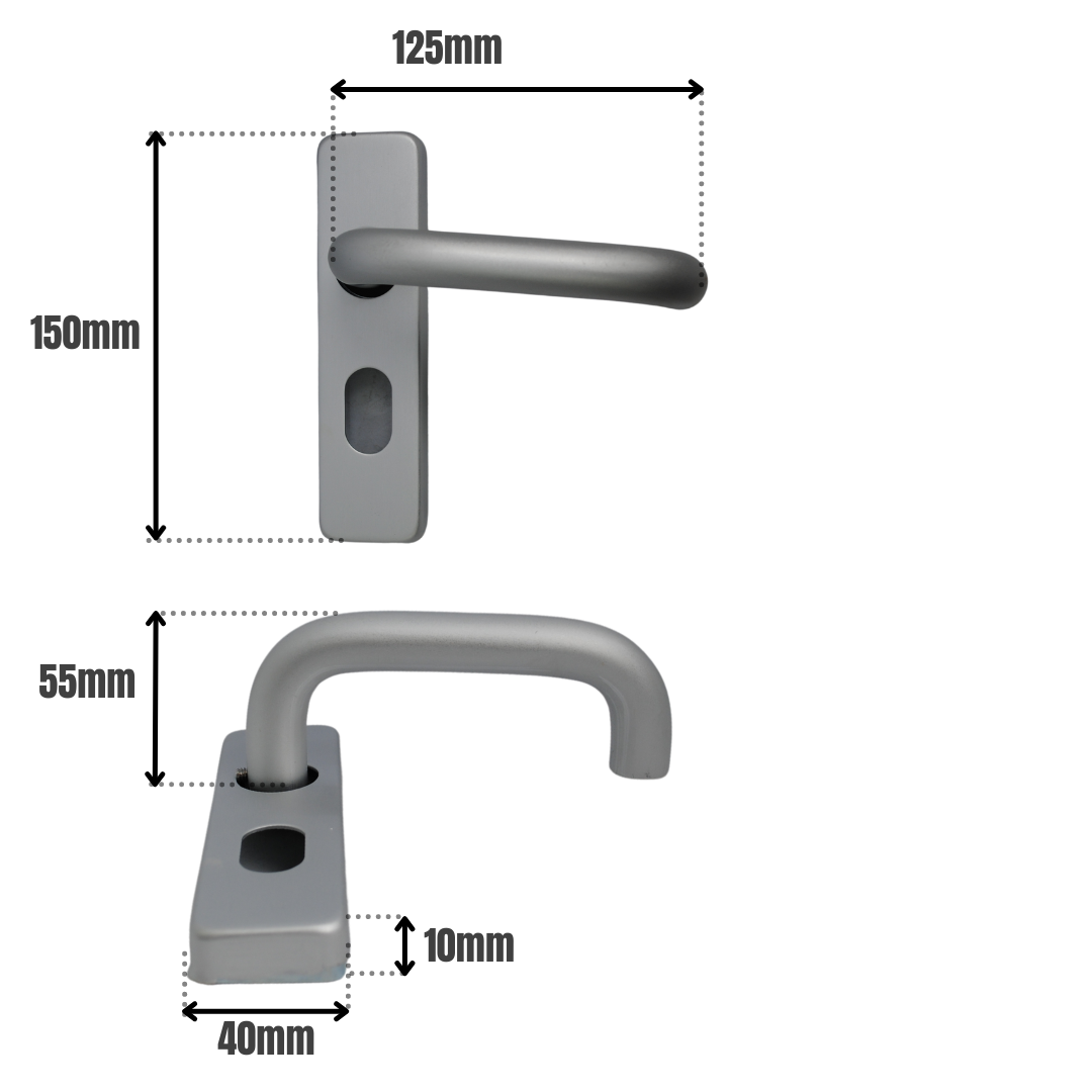 Vibe Round Bar Lever Oval on Polished Anodised Aluminium for Internal Doors
