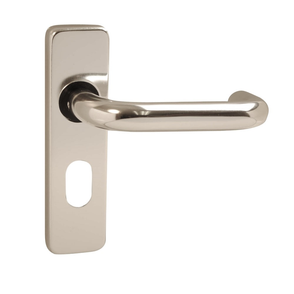 Vibe Round Bar Lever Oval on Satin Anodised Aluminium for Internal Doors