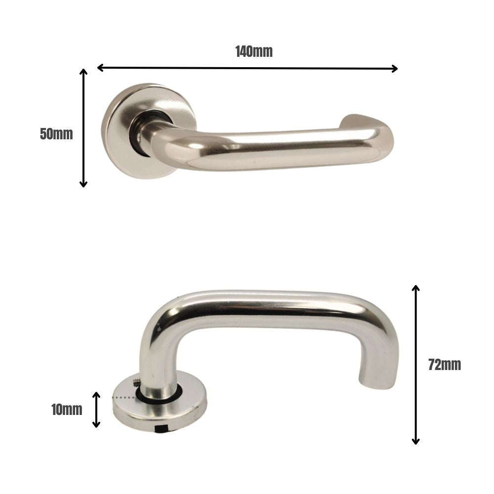 ViBE Round Bar Lever on Rose in Polished Anodised Aluminium for Internal Doors