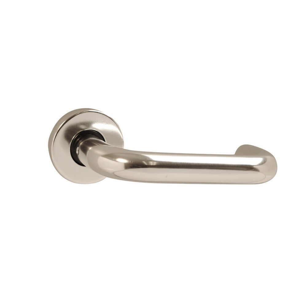 ViBE Round Bar Lever on Rose Door Handle in Satin Anodised Aluminium for Internal Doors