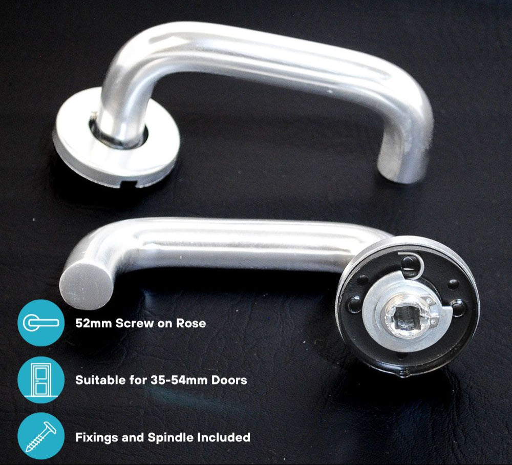 ViBE Round Bar Lever on Rose in Polished Anodised Aluminium for Internal Doors