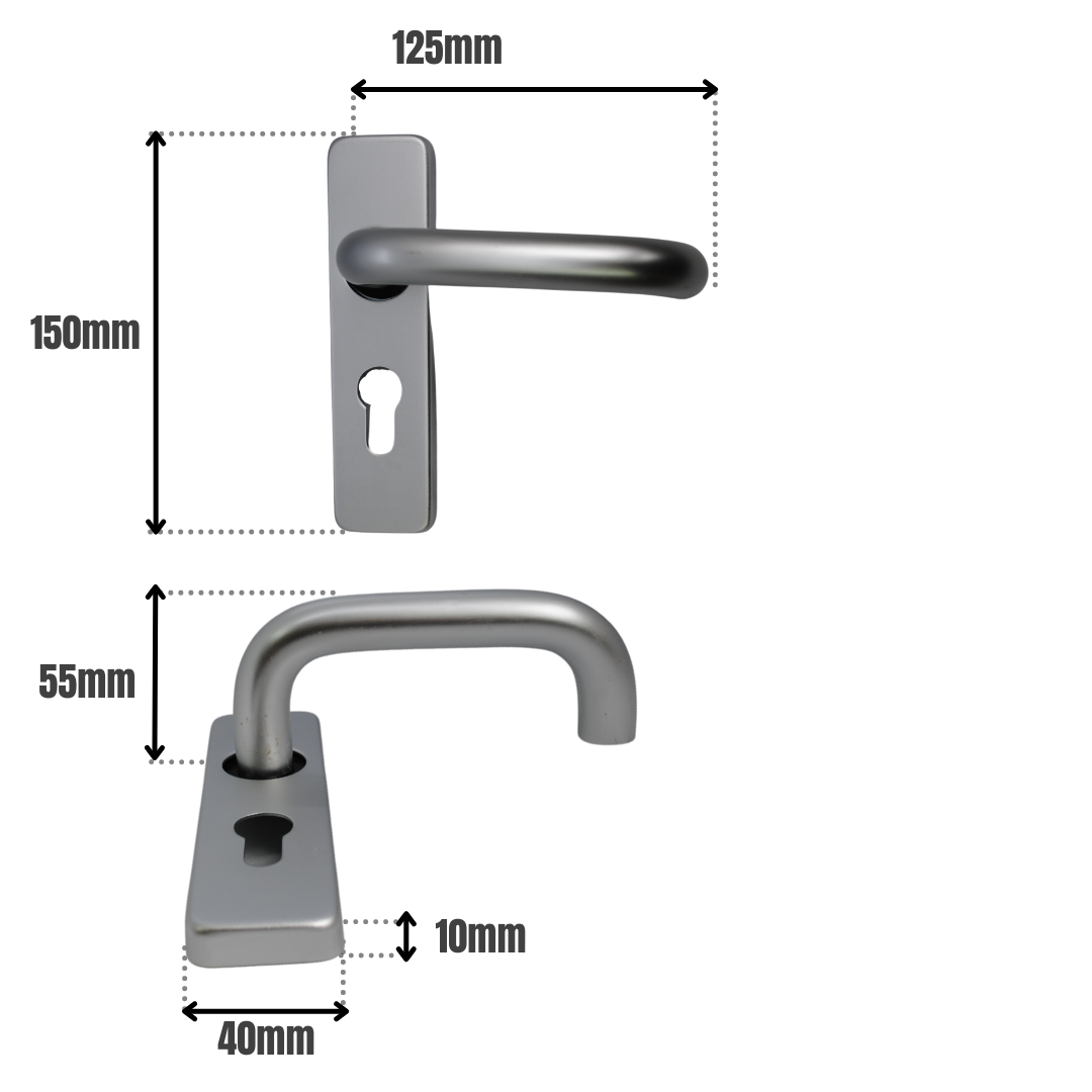 Vibe Round Bar Lever Euro on Satin Anodised Aluminium for Internal Doors