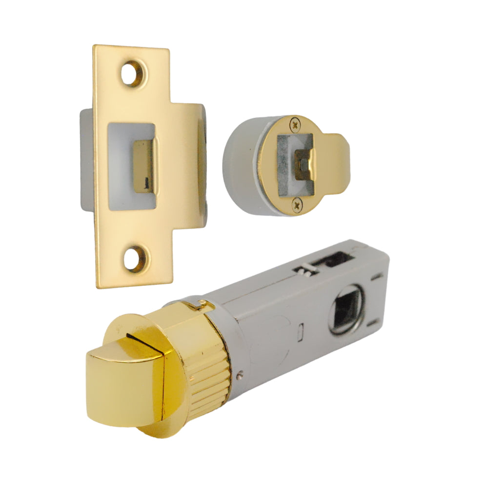 Quick Latch - Round Passage Latch 71mm (57mm Backset) Polished Brass