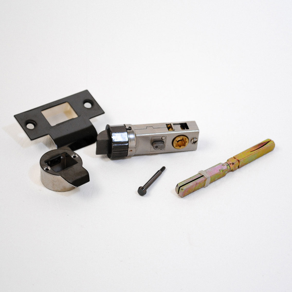 Quick Latch - Round Push Button Privacy Latch 71mm (57mm Backset) in Black Nickel