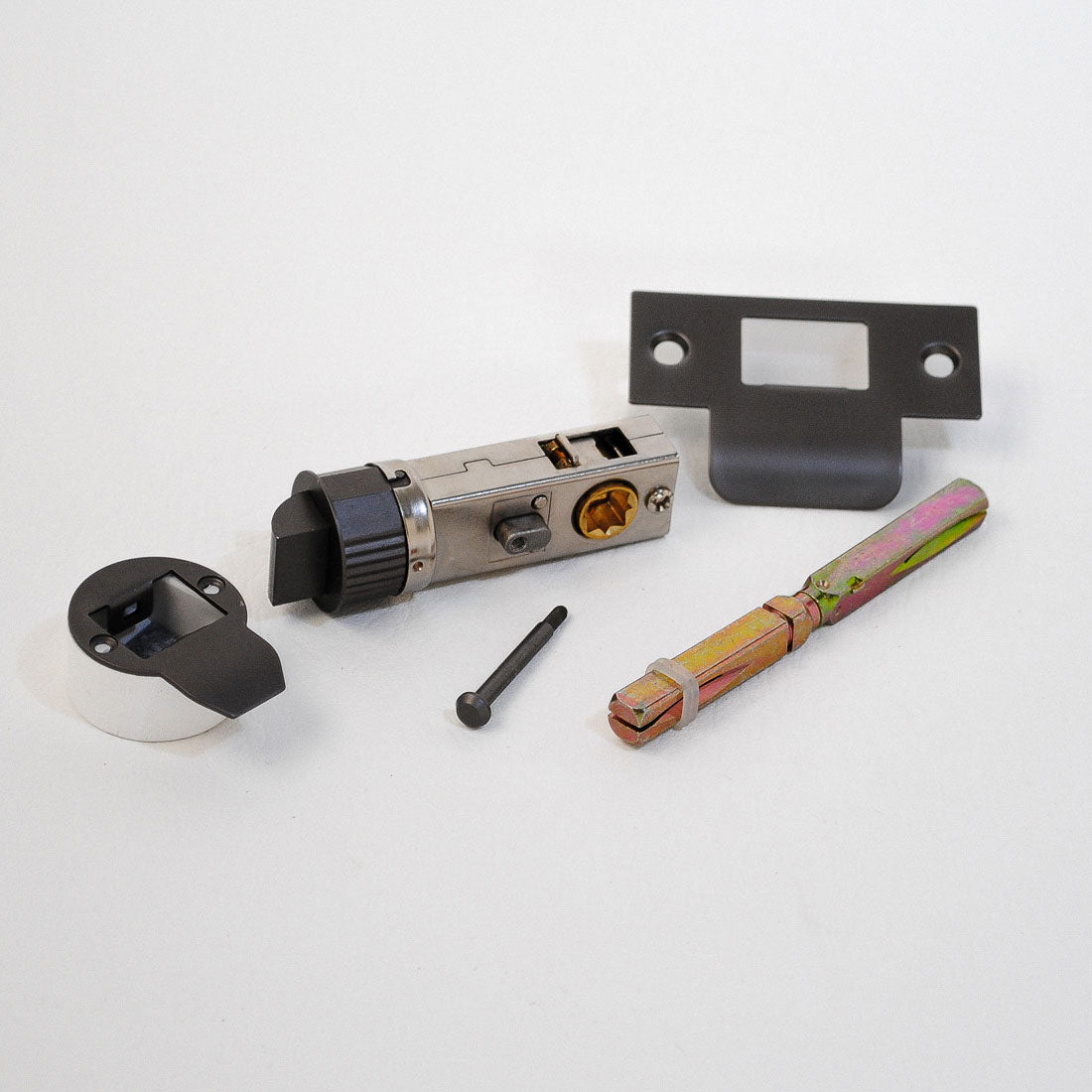 Quick Latch - Round Push Button Privacy Latch 71mm (57mm Backset) in Gun Metal