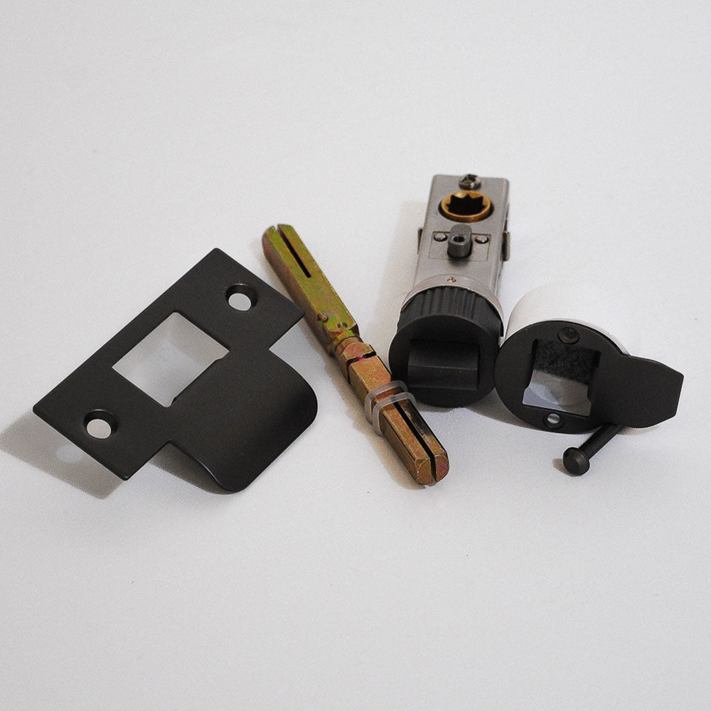 Quick Latch - Round Push Button Privacy Latch 71mm (57mm Backset) in Gun Metal