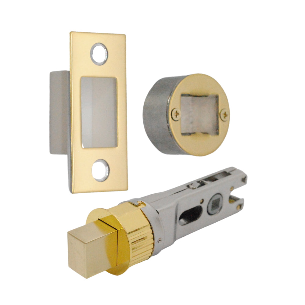 Quick Latch - Round Dead Bolt 71mm (57mm Backset) Polished Brass