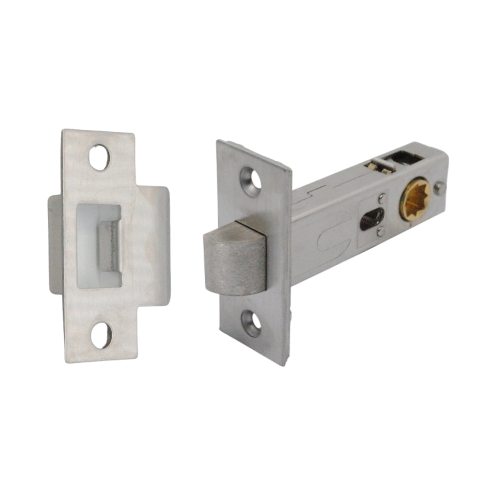 Premium Rectangular Passage Tubular Latch 71mm (57mm Backset) Satin Nickel/ Satin Chrome