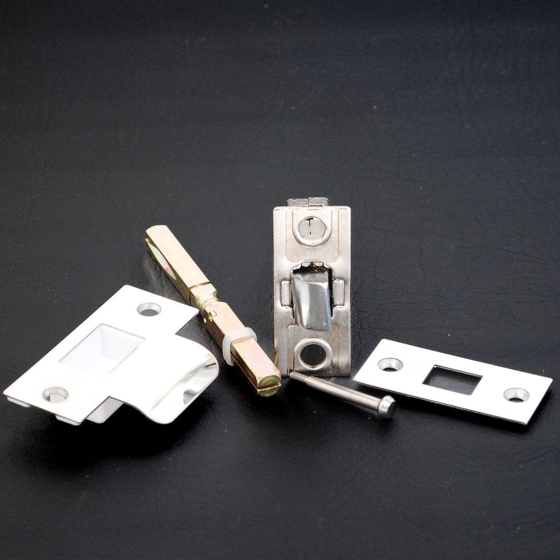 Premium Rectangular Push Button Privacy Tubular Latch 71mm (57mm Backset) in Polished Chrome
