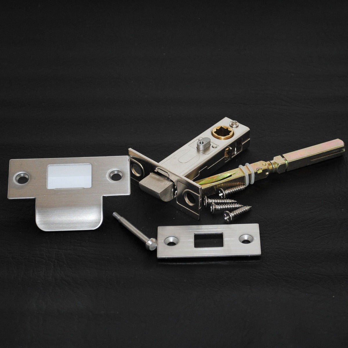 Premium Rectangular Push Button Privacy Tubular Latch 71mm (57mm Backset) in Satin Chrome