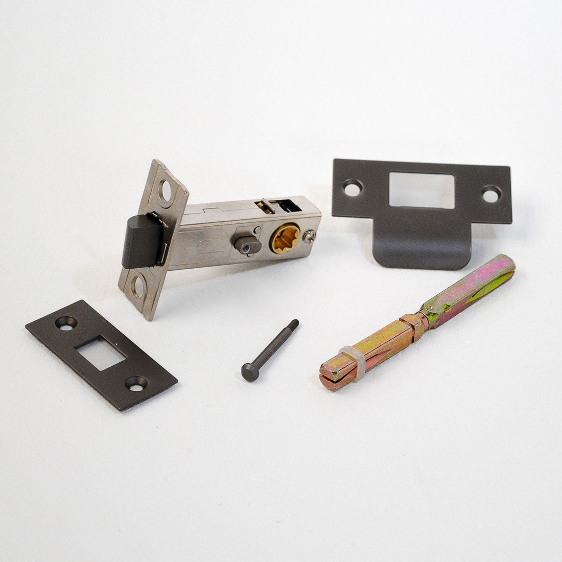 Premium Rectangular Push Button Privacy Tubular Latch 71mm (57mm Backset) in Gun Metal