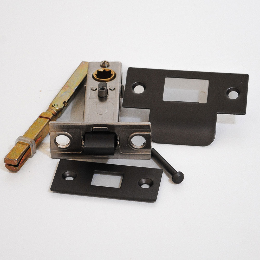 Premium Rectangular Push Button Privacy Tubular Latch 71mm (57mm Backset) in Gun Metal