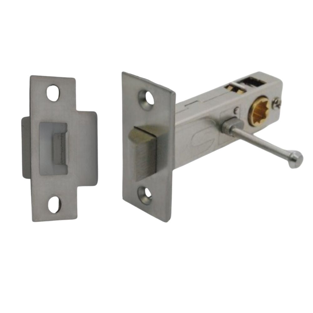 Premium Rectangular Push Button Privacy Tubular Latch 71mm (57mm Backset) in Gun Metal