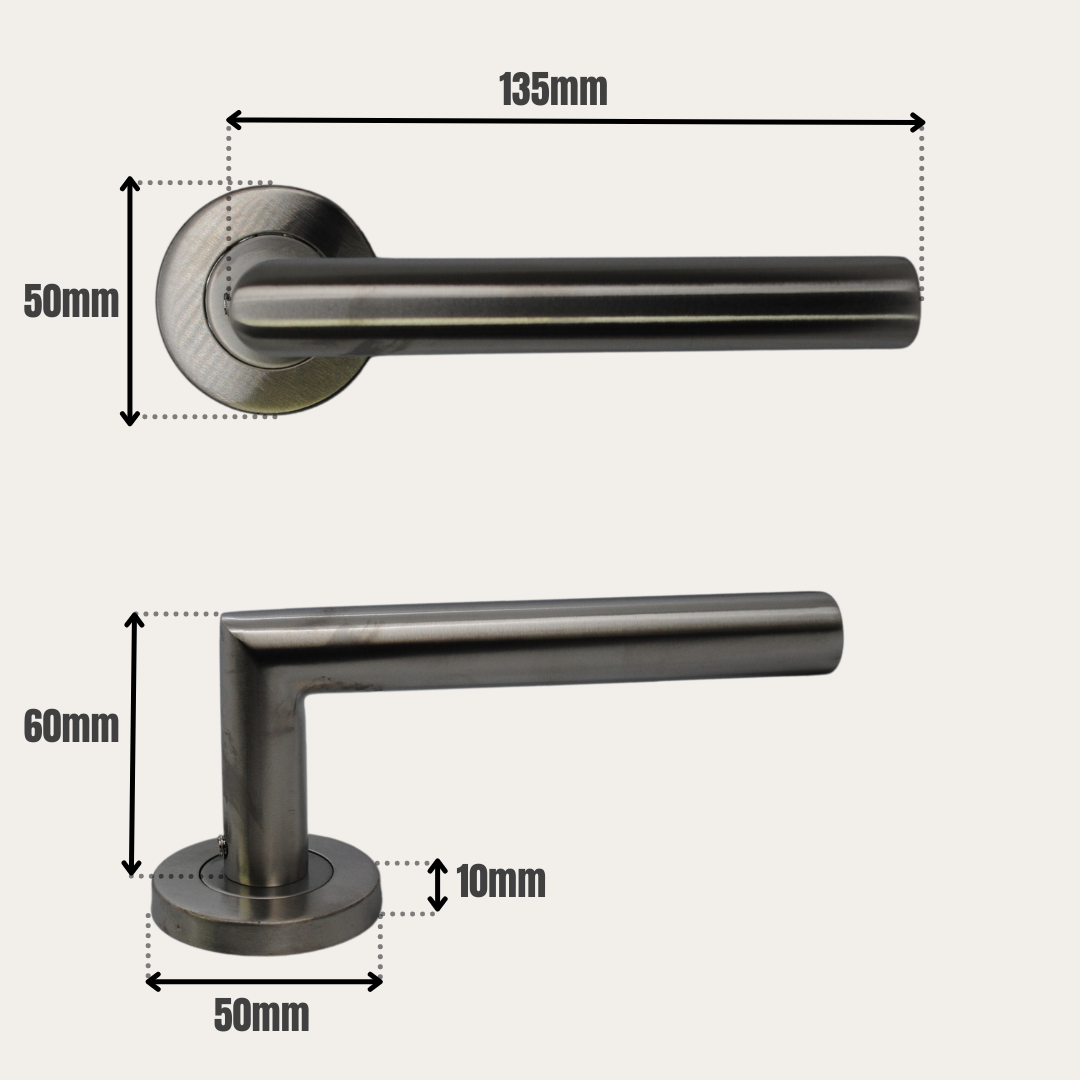Vibe Mitra Rose Door Handle on Satin Stainless Steel for Internal Doors