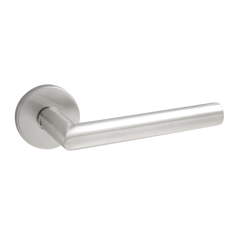 Vibe Mitra Rose Door Handle on Satin Stainless Steel for Internal Doors