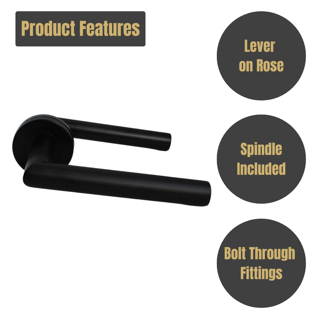 ONYX Design Mitra Lever on Matt Black for Internal Doors