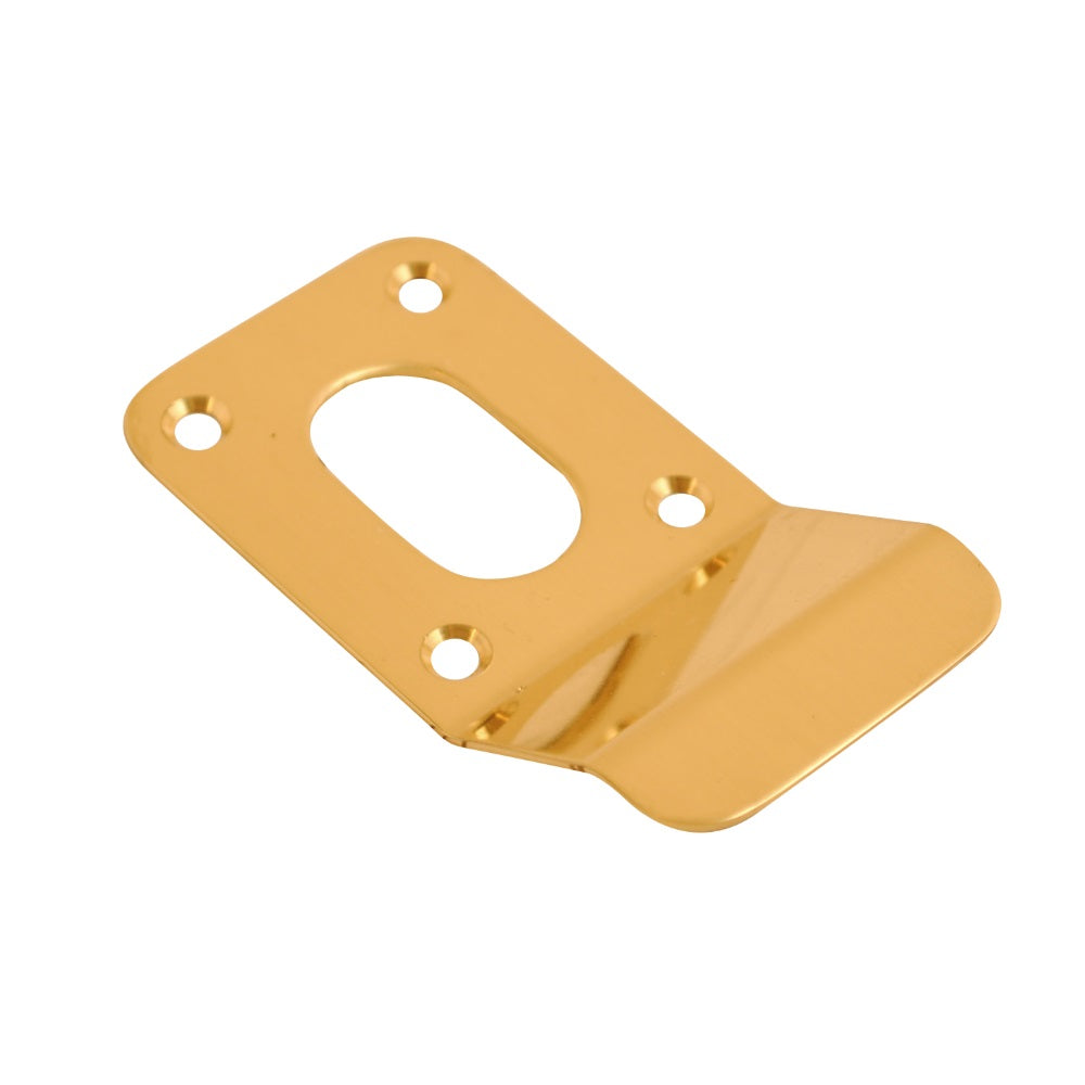 Vibe Cylinder Pull Oval 90x45mm on Polished Brass with Curved Finger Grip for Cylinder Locks