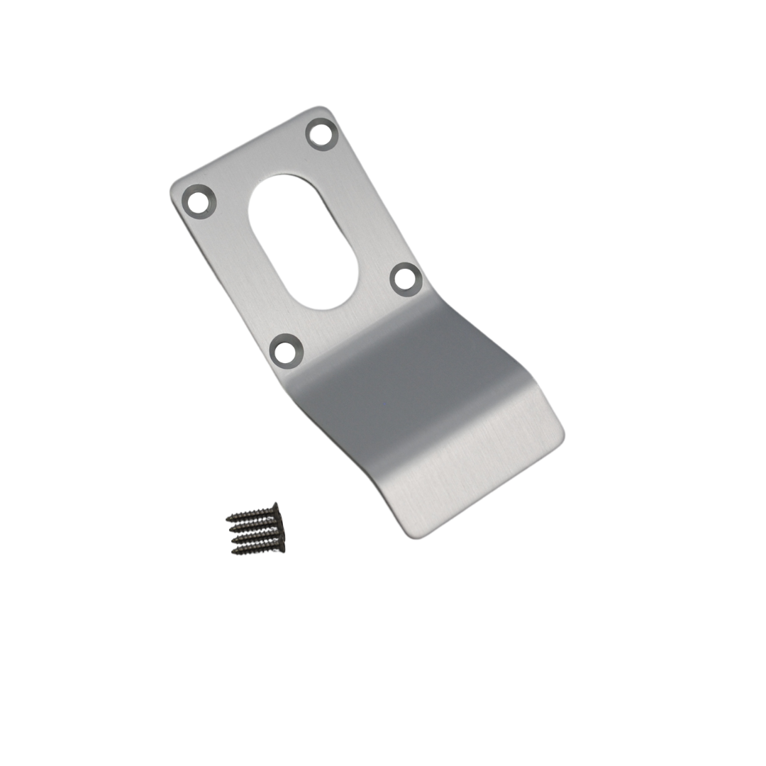 Vibe Cylinder Pull Oval 90x45mm on Satin Anodised Aluminium with Curved Finger Grip for Cylinder Locks