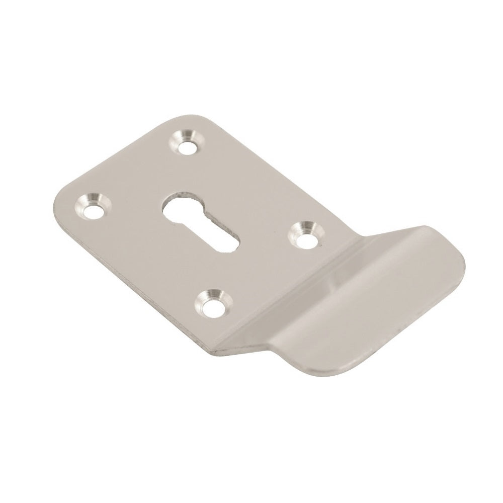 Vibe Cylinder Pull Keyhole 90x45mm on Satin Anodised Aluminium with Curved Finger Grip for Cylinder Locks