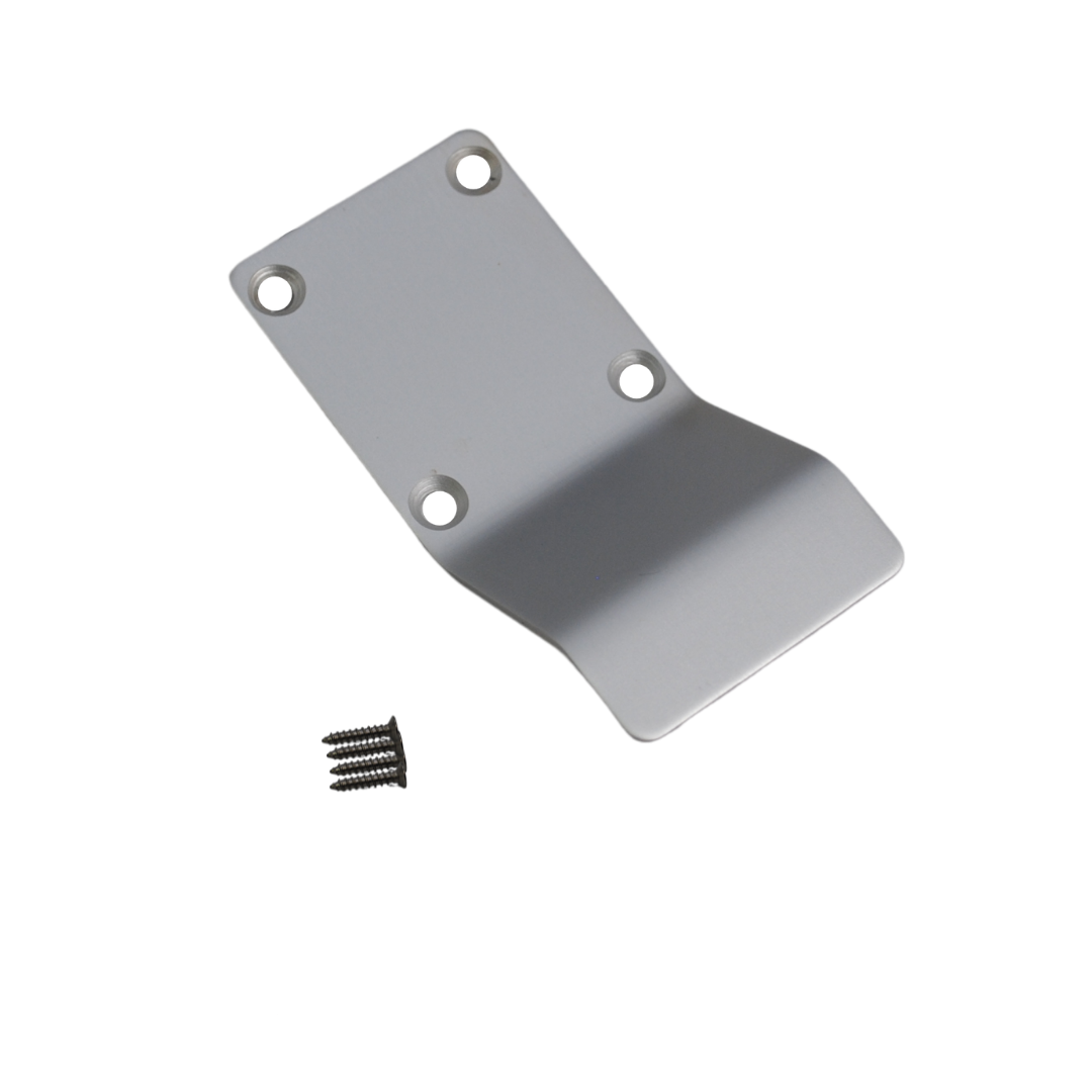 Vibe Cylinder Pull Blank 90x45mm on Satin Anodised Aluminium with Curved Finger Grip for Cylinder Locks