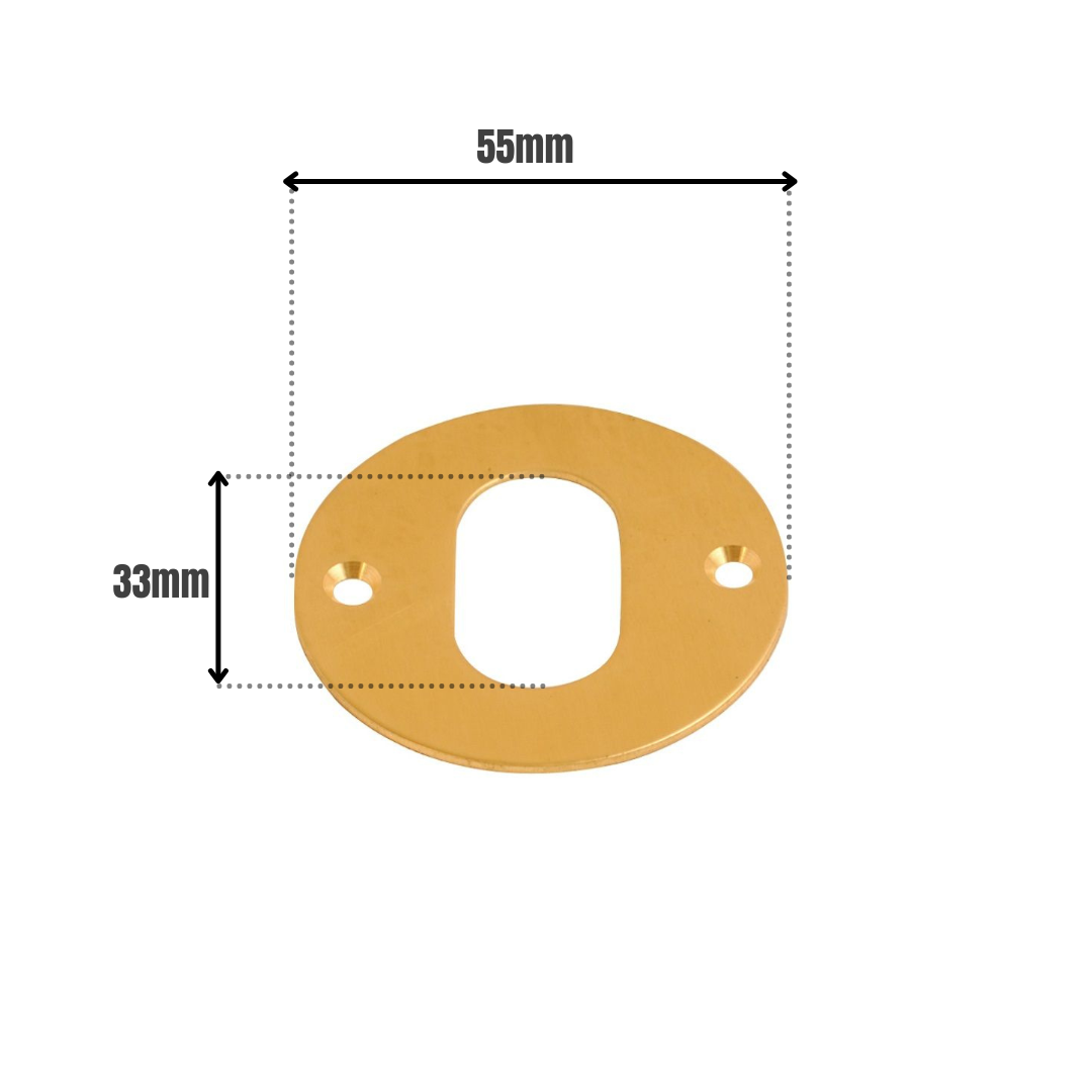Escutcheon Oval Polished Brass 55mm