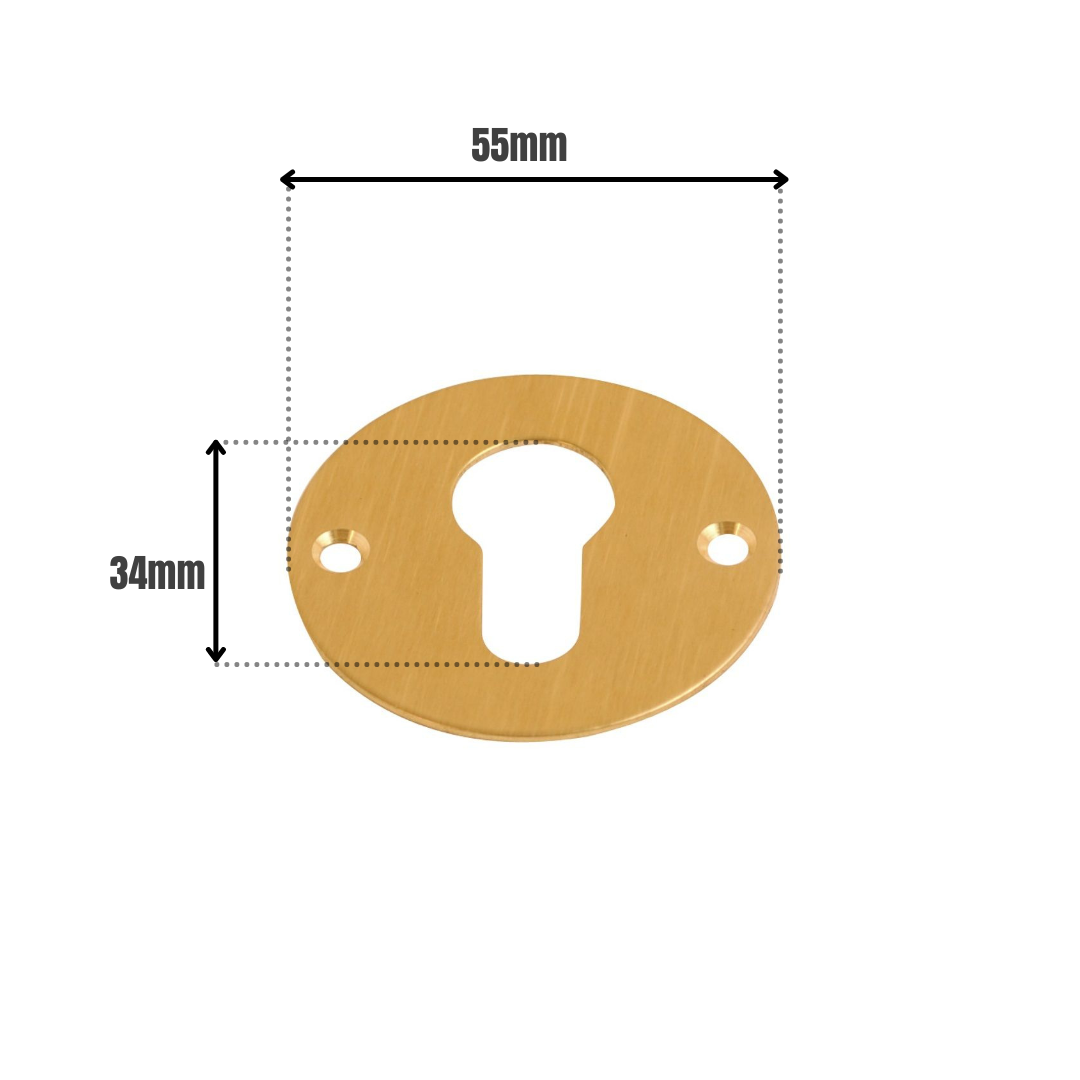 Escutcheon Euro Polished Brass 55mm