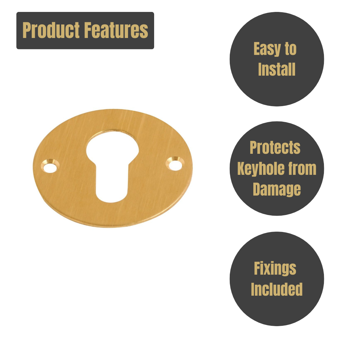 Escutcheon Euro Polished Brass 55mm