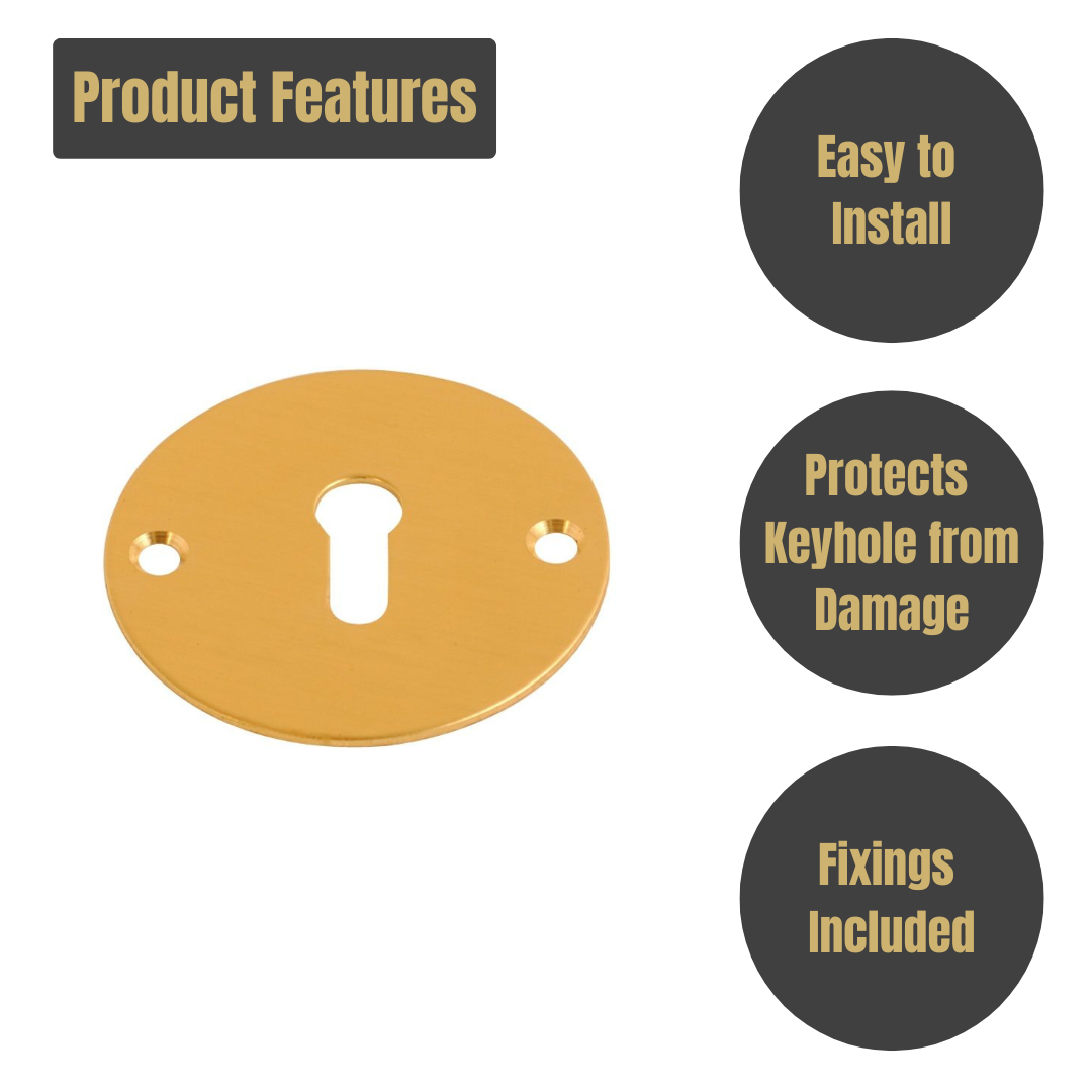 Escutcheon Keyhole Polished Brass 55mm