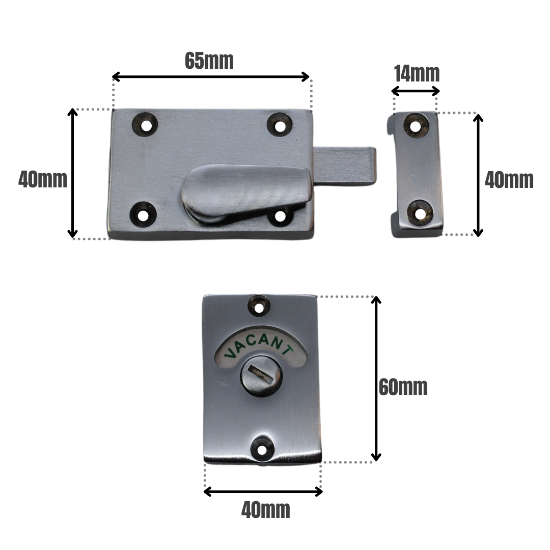 Vibe Indicator Bolt on Satin Chrome for Internal Doors