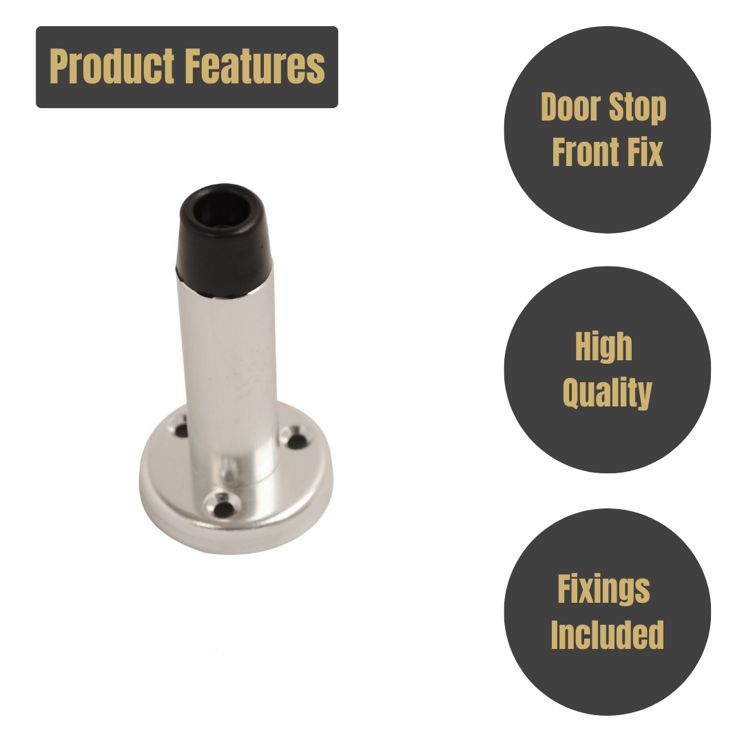 Vibe Door Stop Front Fix 75mm on Bright Anodised Aluminium