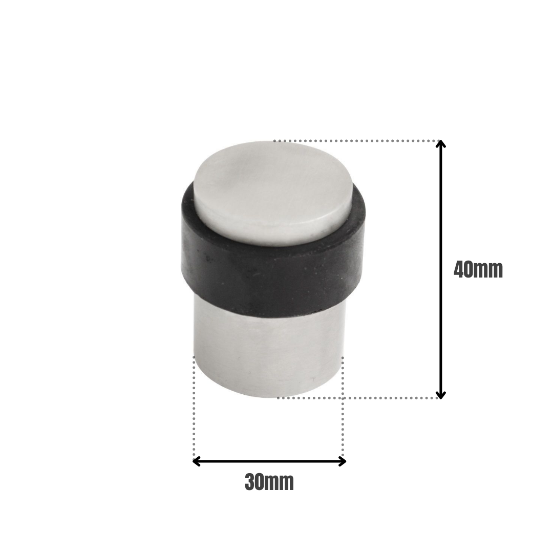 Vibe Floor Door Stop 30mm x 40mm on Satin Stainless Steel