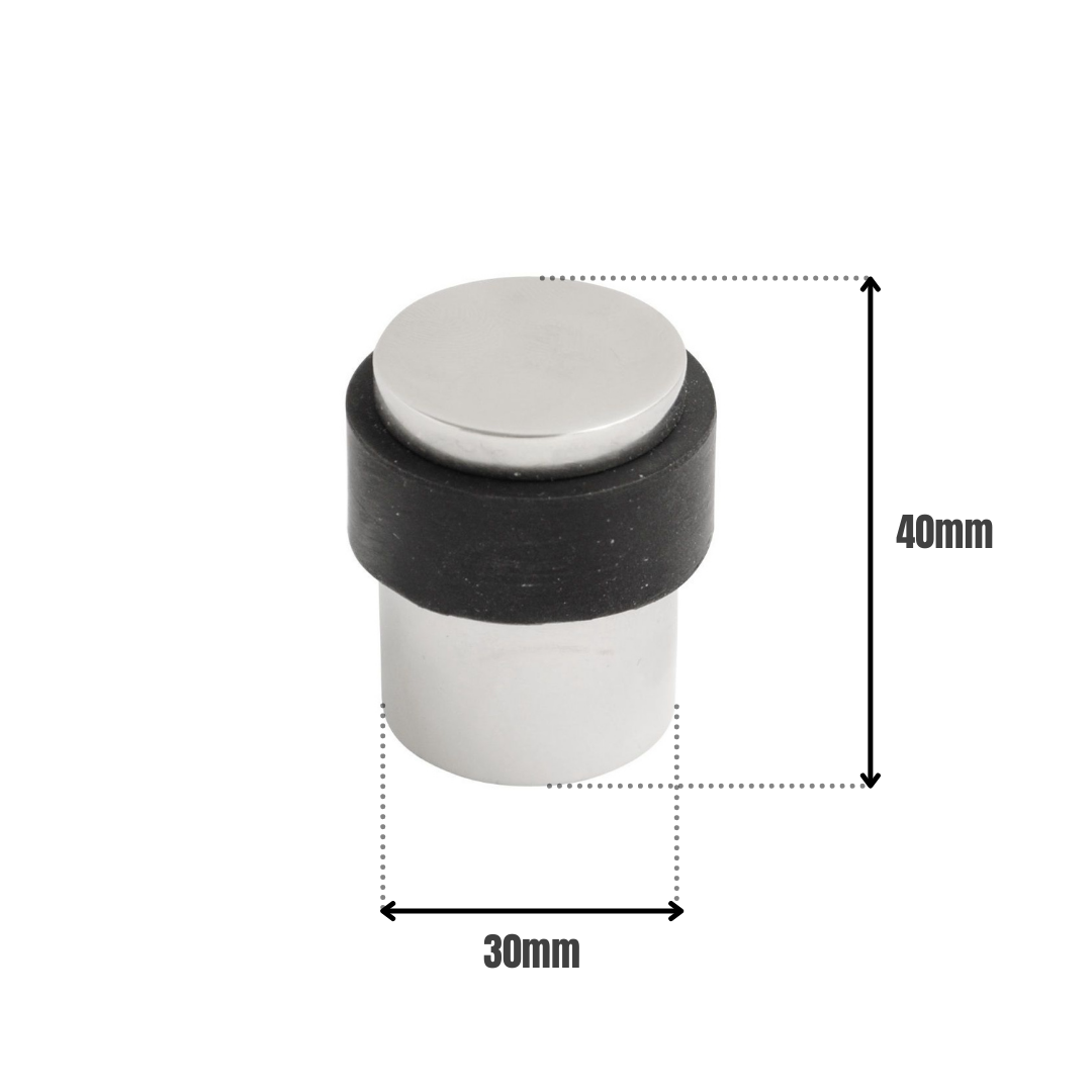 Vibe Floor Door Stop 30mm x 40mm on Polished Stainless Steel