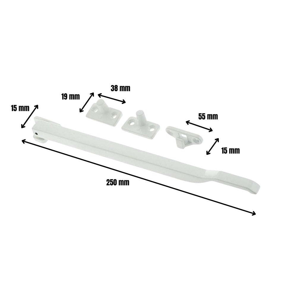 Window Casement Stay 250mm in White