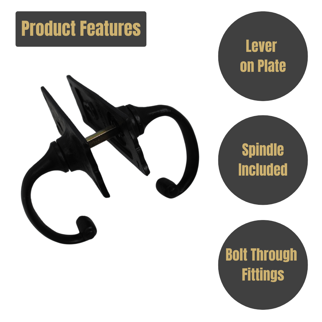 Merlin 51x115mm Lever Lock on Black Antique for Internal Doors