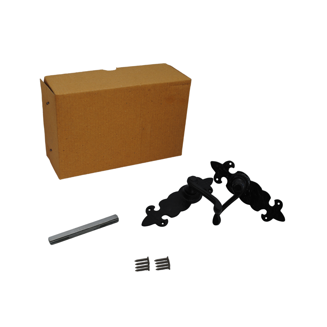 Fleur de Lys Lever Latch on Black Antique for Internal Doors