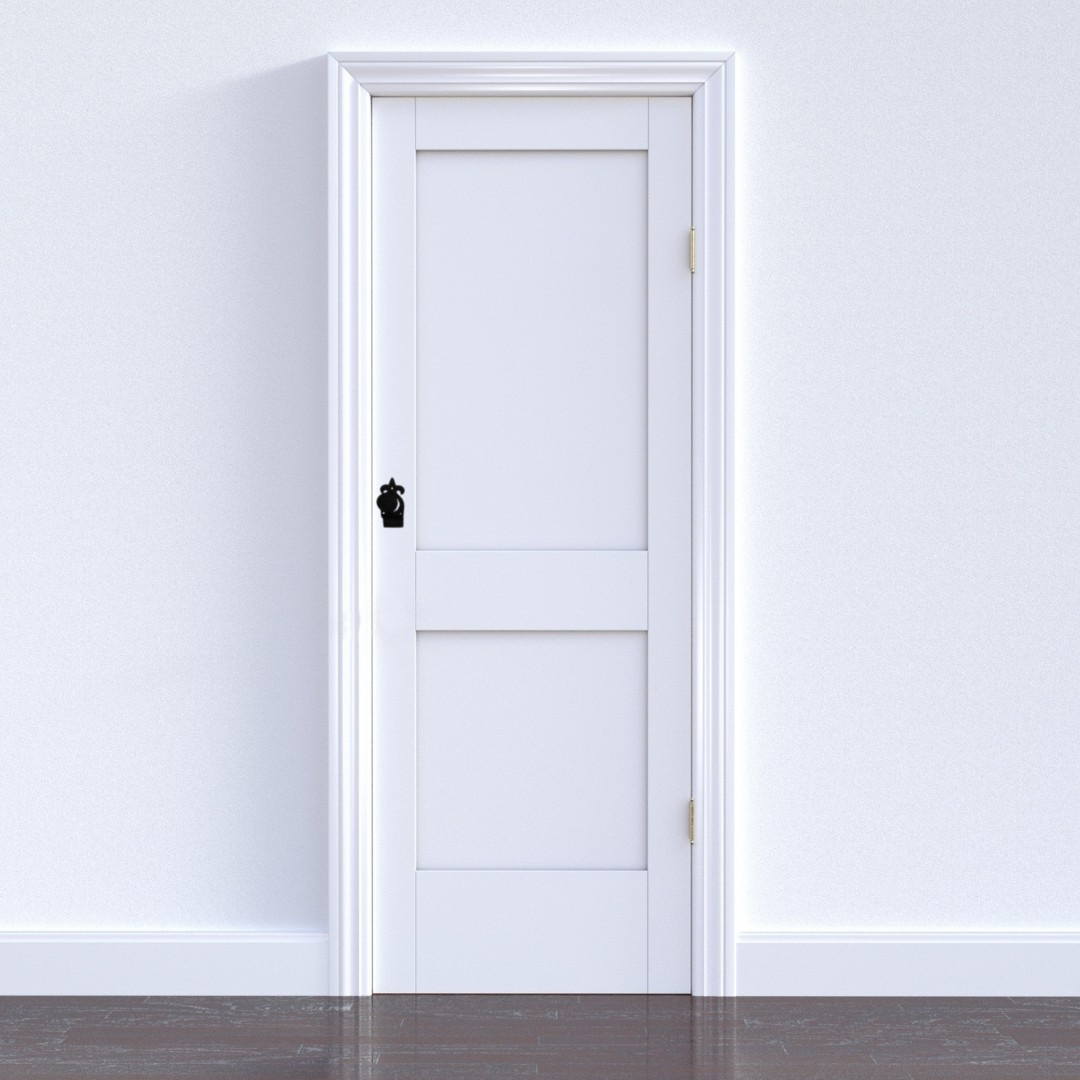 Cylinder Pull Fleur De Lys on Black with Curved Finger Grip for Cylinder Locks