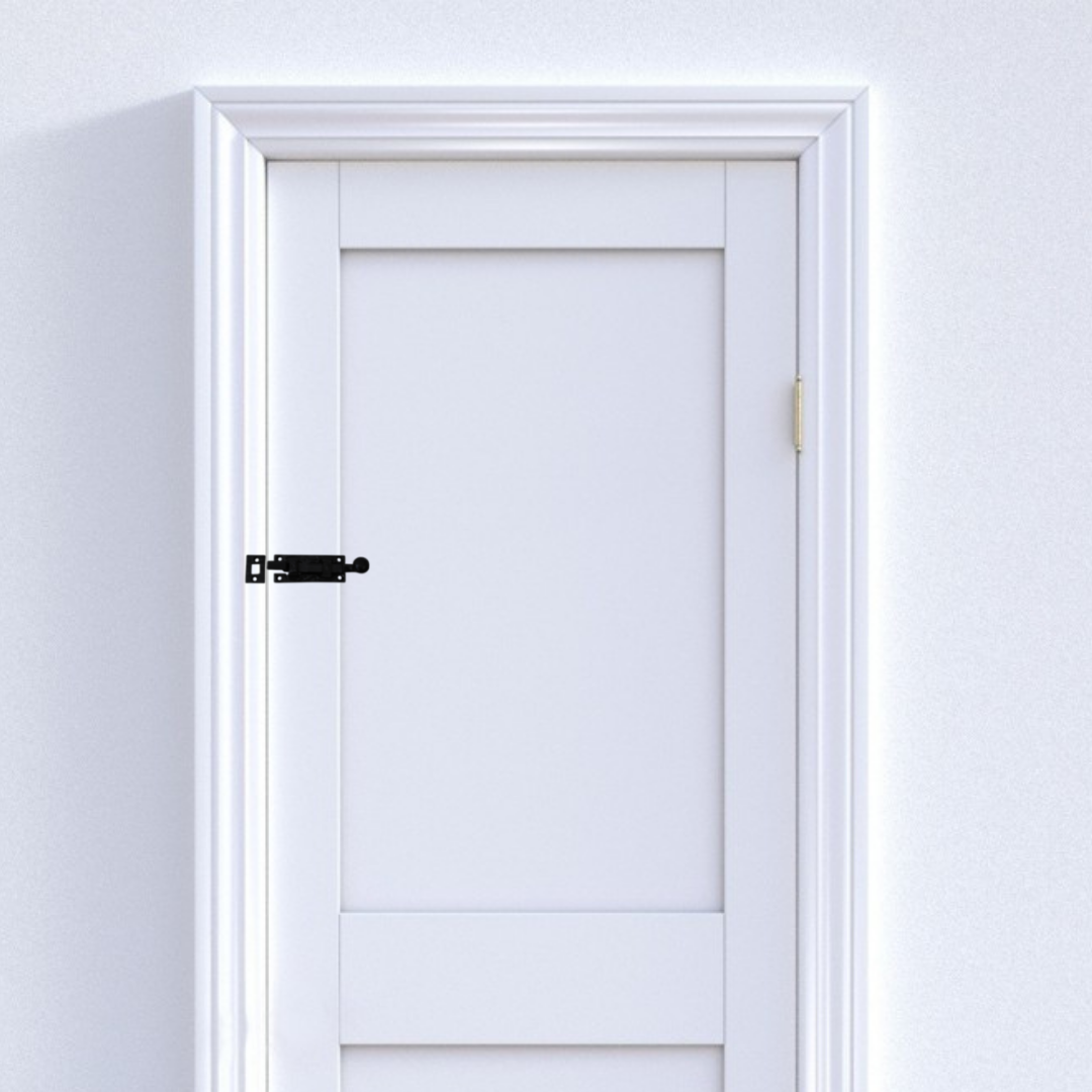 Door Bolt Necked 75mm on Black Antique