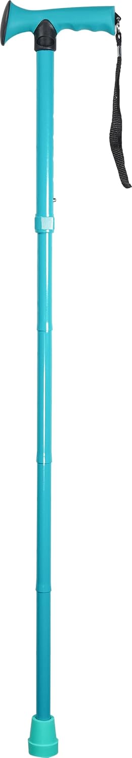 Folding Adjustable Walking Stick With Ergonomic Handle Teal - VP155EF