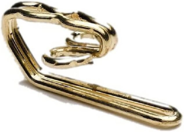 Merriway BH03671 (50 Pcs) EB Curtain Header Tape Drapery Hook Brass Plated Metal - Pack of 50 Pieces